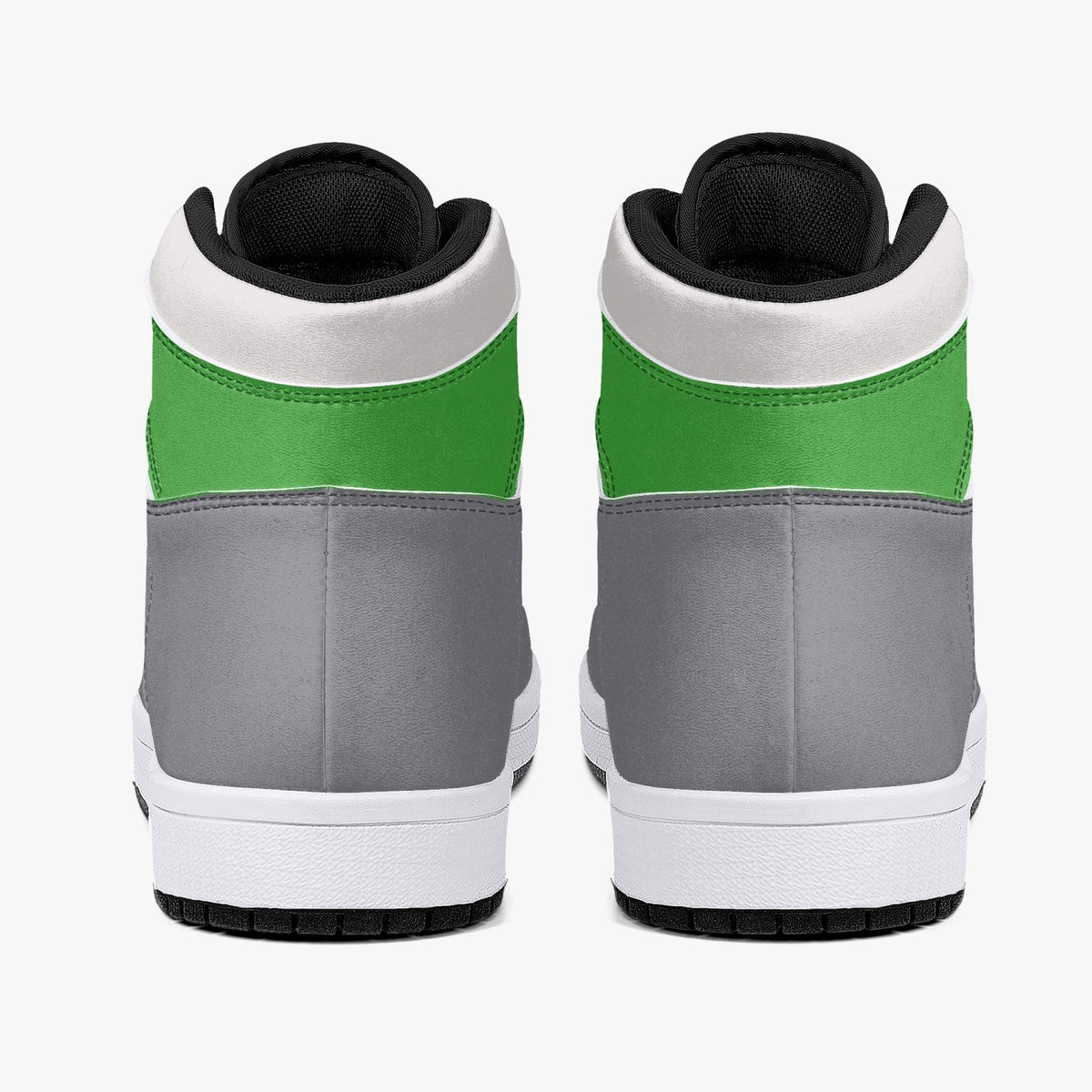 OOTAMAWAE Original Brand High-Top Leather Sneakers - Grey Green logo KilyClothing