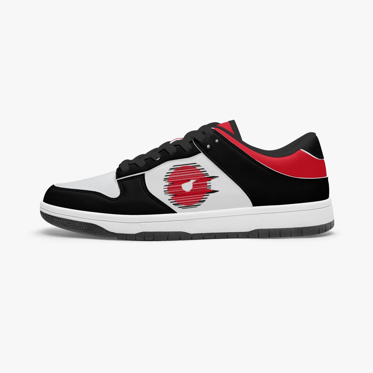 Ootamawae Dunk Stylish Low-Top Leather Sneakers Red & Black KilyClothing