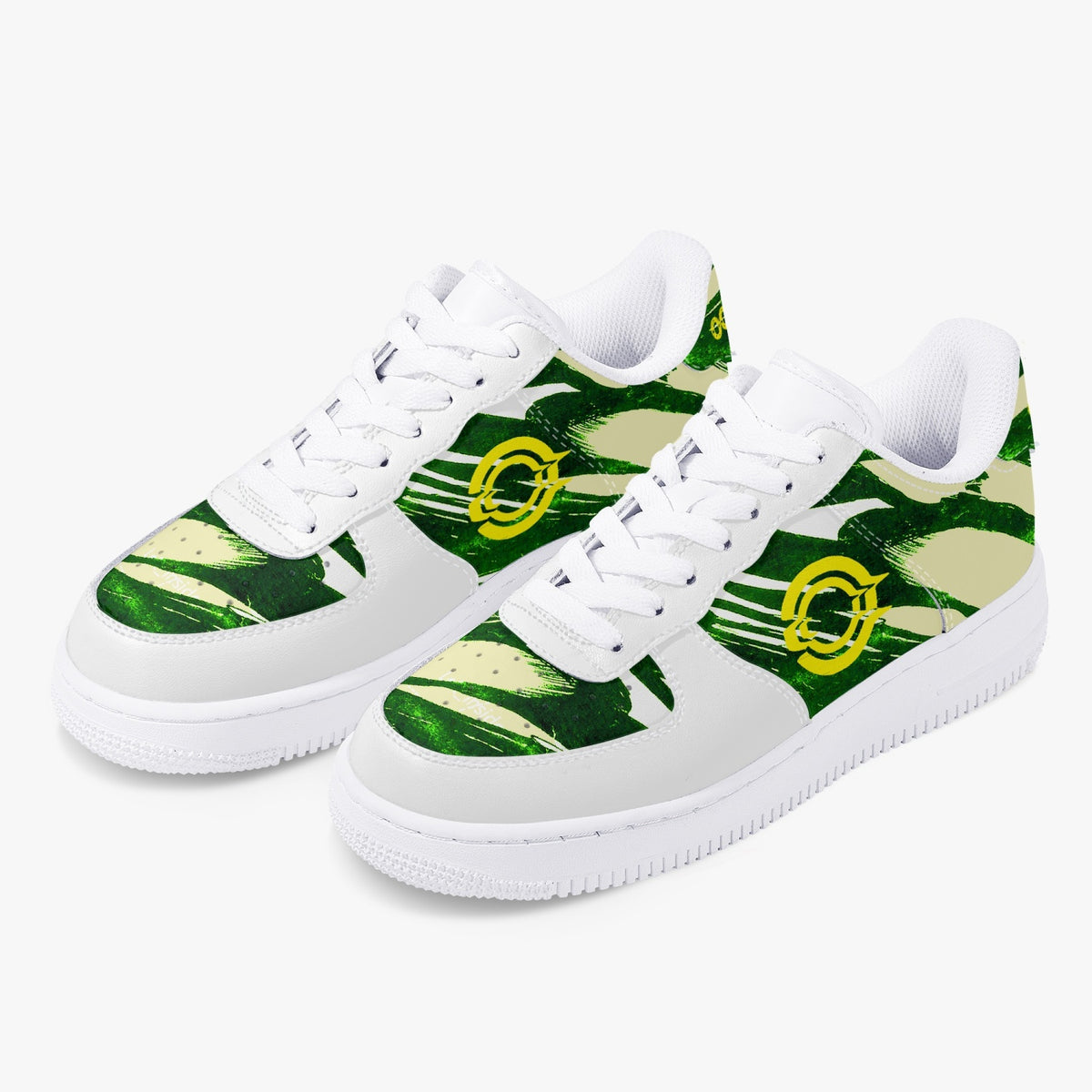 OOTAMAWAE Original Brand  Low-Top Leather Sports Sneakers AIR Green Yellow Cloud KilyClothing