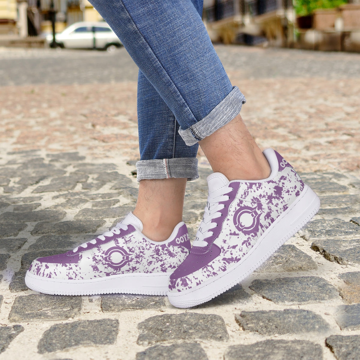 OOTAMAWAE Original Brand Low-Top Leather Sports Sneakers Air Purple paint KilyClothing