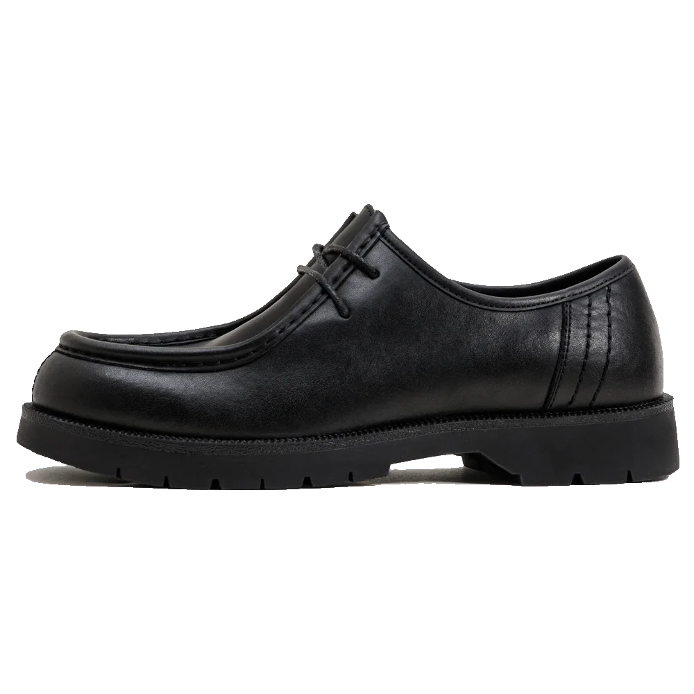 Zapatos Derby de cuero negros informales británicos con punta redonda y caña baja para hombre para primavera