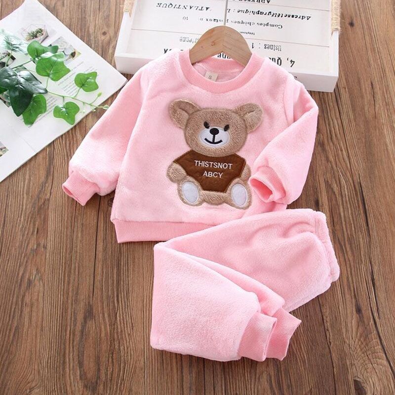 Unisex Clothing Set Hooded Outerwear Tops Pants 3PCS Outfits Kids Toddler Warm KilyClothing