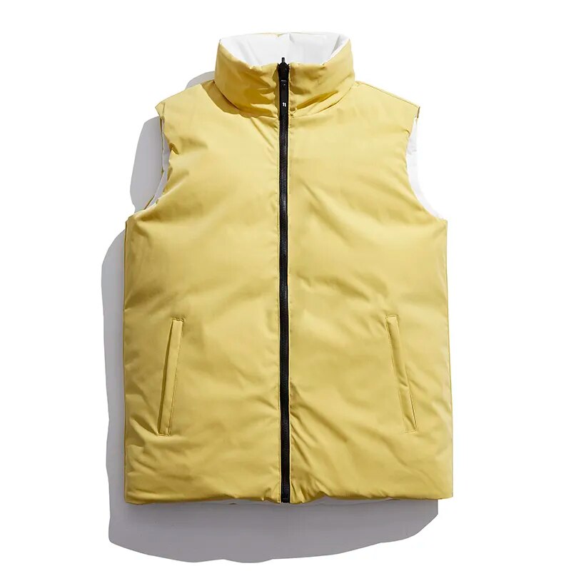 Men'S Autumn And Winter Trend Down Cotton Vest With Large Warm Shoulder And Thickened With Double Coats Man KilyClothing