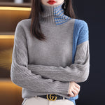 100% Wool Knit Sweaters Fashion Casual Long Sleeve Turtleneck Thick KilyClothing