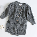 Toddler Boys Girls Baby Knit Sweater Cardigan + Shorts Suit Baby Clothes Suit KilyClothing