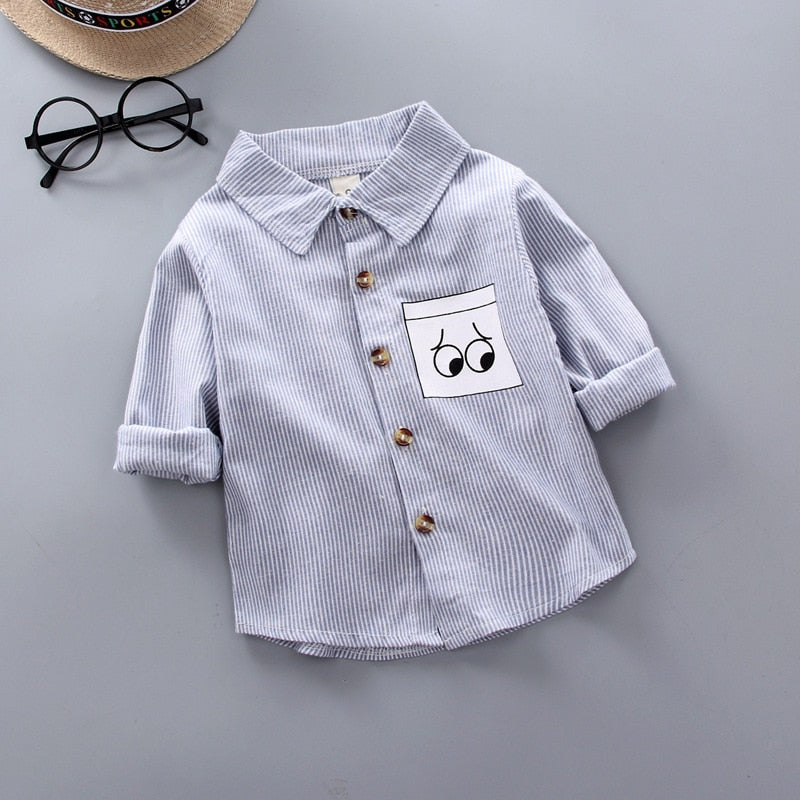 Spring Thin Shirts Baby Boys Long Sleeve Striped Print Shirts Kids Tops Tees Shirts Casual Blouse KilyClothing