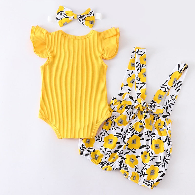 Baby Girl Set Fashion Newborn Infant Knitting Cotton Ruffles Romper Shorts KilyClothing