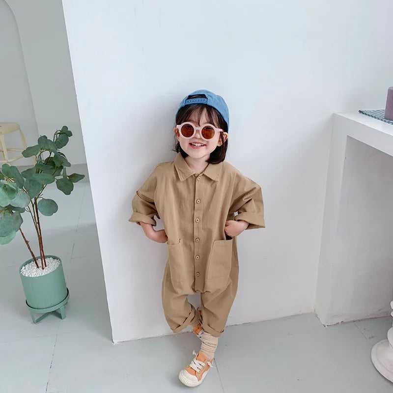 Toddler Unisex, One Pieces Overalls Brief Style Cool Girls Cargo Pants Outfits