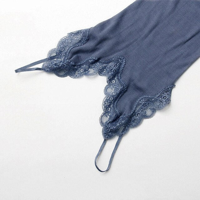 70% Silk 30% Cotton Knit Lace Camisole Top Vest Sleepwear Spaghetti Strap KilyClothing
