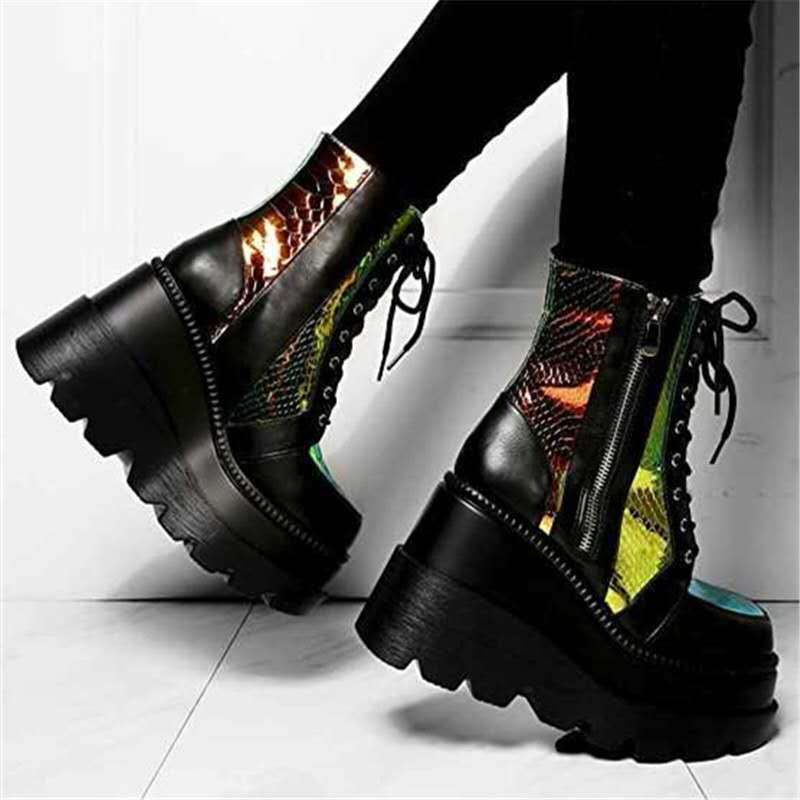 Boots  Non Slip Platform  Lace Up Wedge Shoes Women High Heels KilyClothing