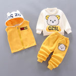 Unisex Clothing Set Hooded Outerwear Tops Pants 3PCS Outfits Kids Toddler Warm KilyClothing