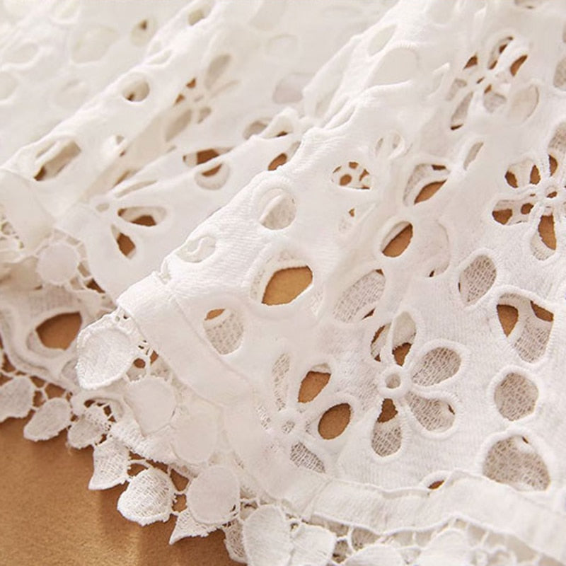 Elegant White Maxi Dress For Women V Neck Half Sleeve High Waist KilyClothing