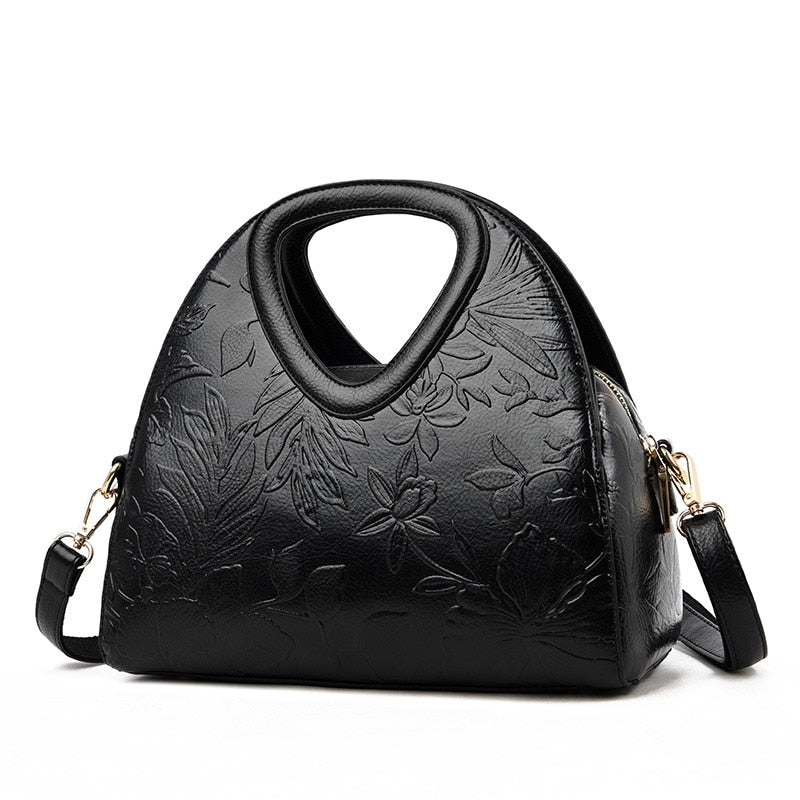 Leather Handbags Female Ladies Hand Hobos Bag Mother Shoulder Bag Chinese Style Crossbody KilyClothing