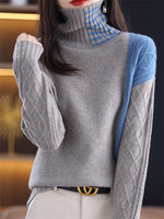 100% Wool Knit Sweaters Fashion Casual Long Sleeve Turtleneck Thick KilyClothing
