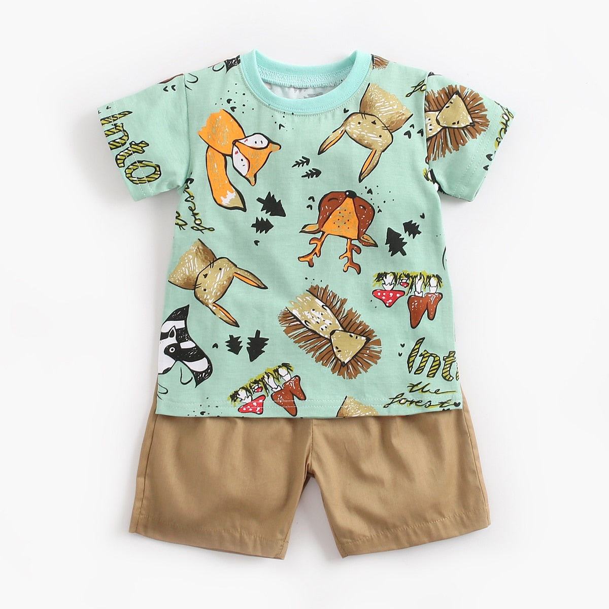 Cute Infants Boys Clothing Sets Cotton Short Sleeve Baby Tops + Shorts 2Pcs Newborn Cartoon Clothes KilyClothing