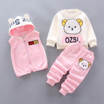 Unisex Clothing Set Hooded Outerwear Tops Pants 3PCS Outfits Kids Toddler Warm KilyClothing