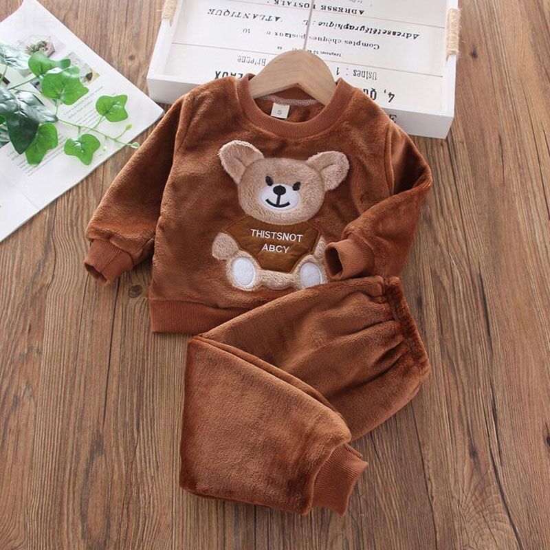 Unisex Clothing Set Hooded Outerwear Tops Pants 3PCS Outfits Kids Toddler Warm KilyClothing