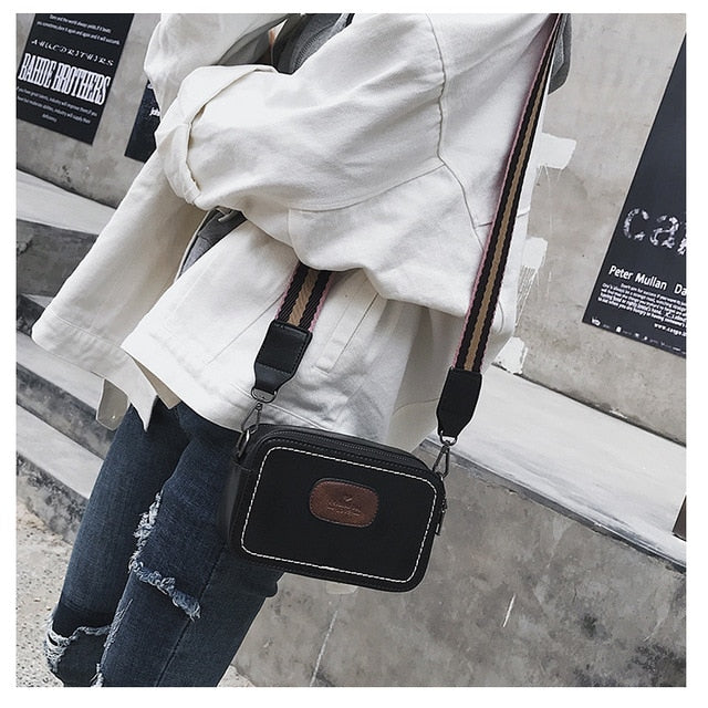 Vintage Printing Wide Strap Crossbody Bags Women Designer Luxury Pu Leather Lady Shoulder Messenger Bag Small Flap Square Female KilyClothing