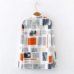 Newspaper Print Chiffon Blouse for woman, Long Sleeve Shirt, Vintage Tops, Casual Wear for all seasons KilyClothing
