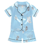 Toddler Silk Satin Pajamas Sleepwear Nightwear Suit Unisex KilyClothing