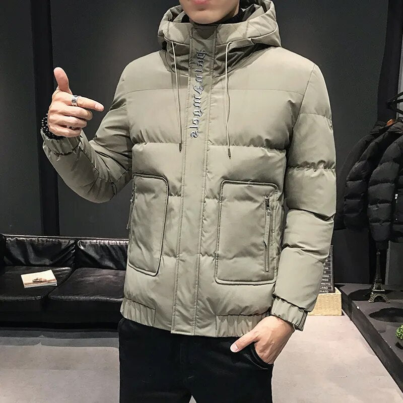 New Cotton Padded Clothes Men'S Bread Clothes Korean Version Fashion Hooded Cotton Padded Jacket Handsome Winter Coat Young KilyClothing