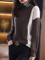 100% Wool Knit Sweaters Fashion Casual Long Sleeve Turtleneck Thick KilyClothing