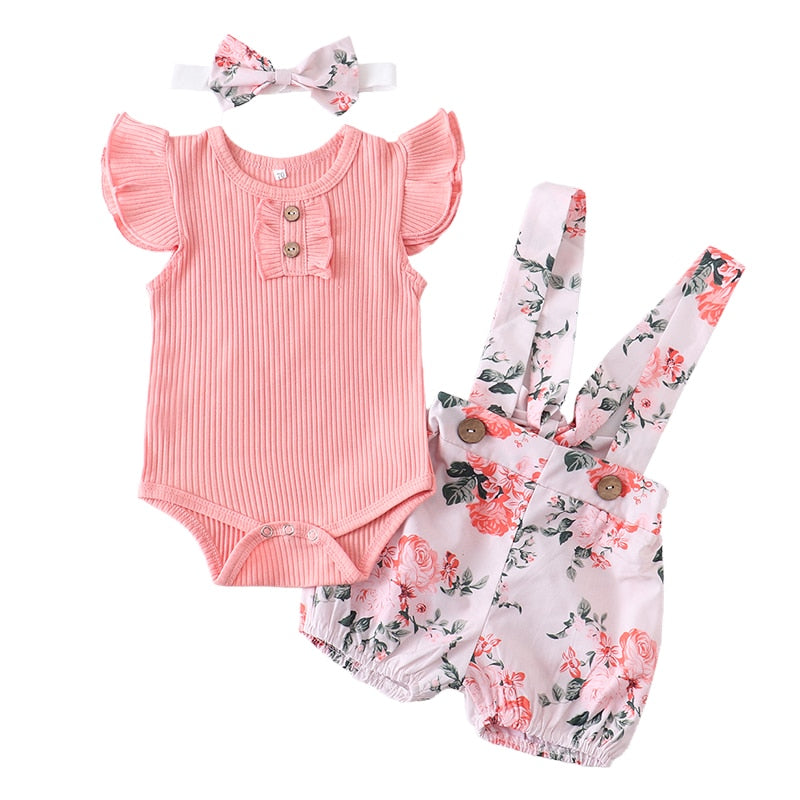 Baby Girl Set Fashion Newborn Infant Knitting Cotton Ruffles Romper Shorts KilyClothing