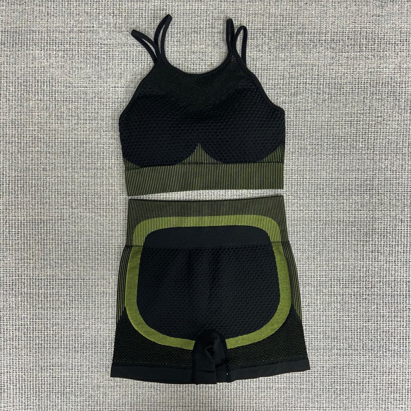 Yoga Set Running Seamless Gym Clothing Fitness Leggings + Crop Top Sportswear KilyClothing