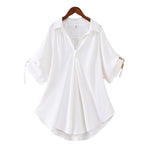 Chic Plus Size Tops For Women Summer Tunic Solid Casual Blouse KilyClothing