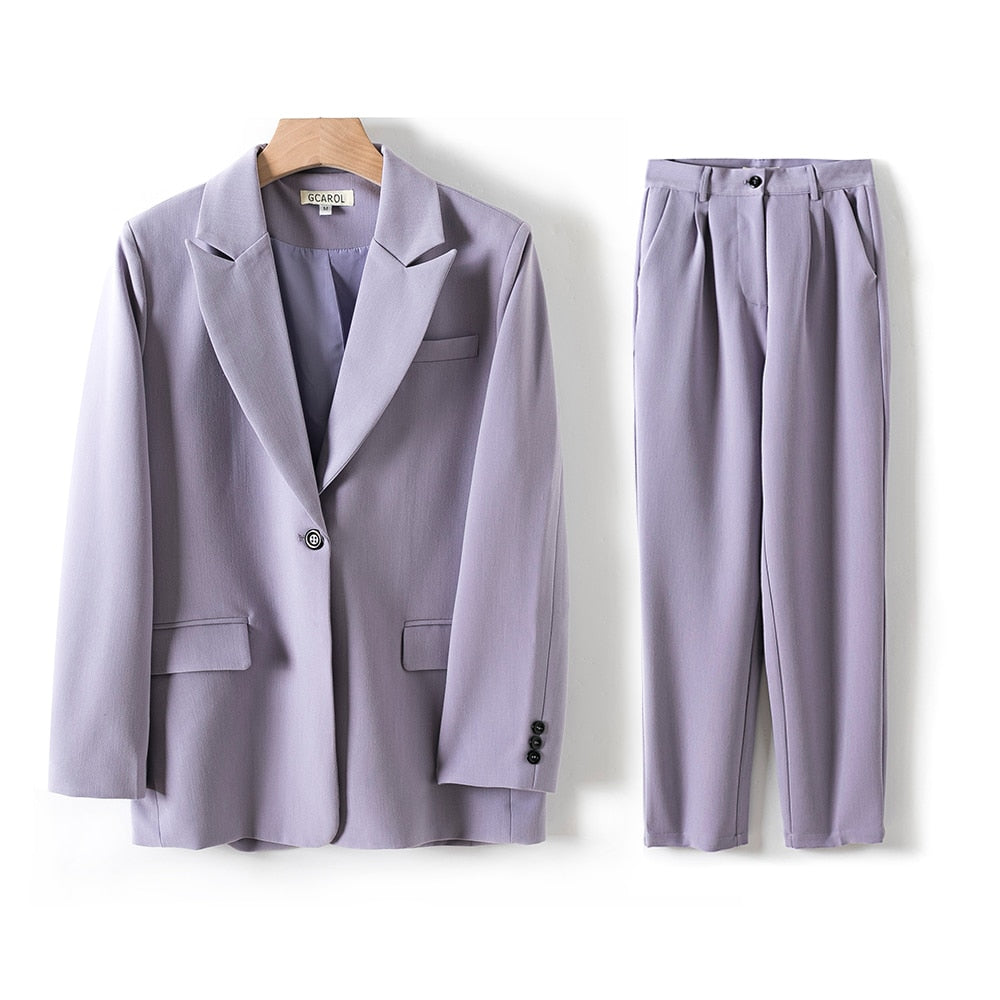 Blazer And Guard Pants Sets Two Pieces OL Single Breasted Jacket Formal Suit KilyClothing