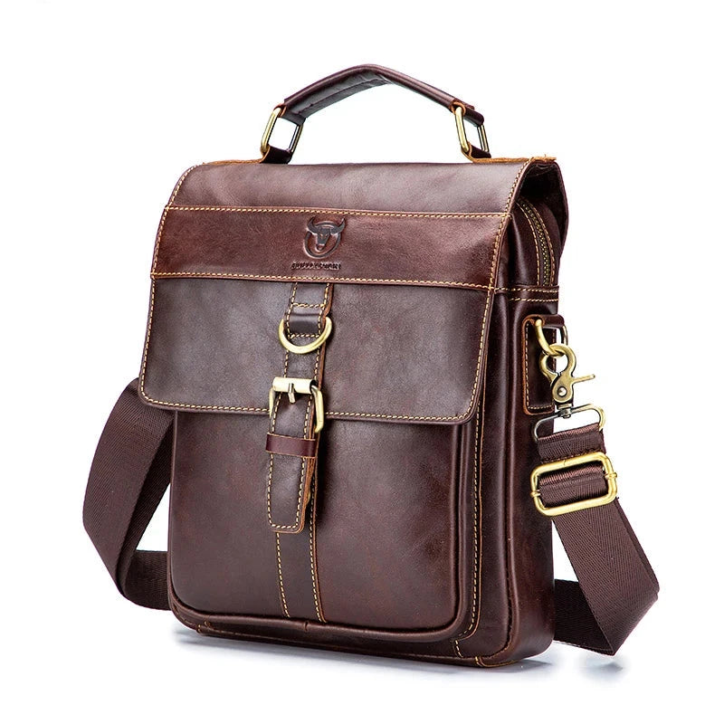 Men's Leather Shoulder Bag, Retro Business Crossbody Bag, Large Capacity Fashion Casual Youth Student Handbag