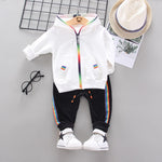 Spring Autumn Toddler Active Clothing Suit Children Boy Girl Letter Hoodie Patchwork Pants 2Pcs/set Kids Clothes Baby Sportswear KilyClothing