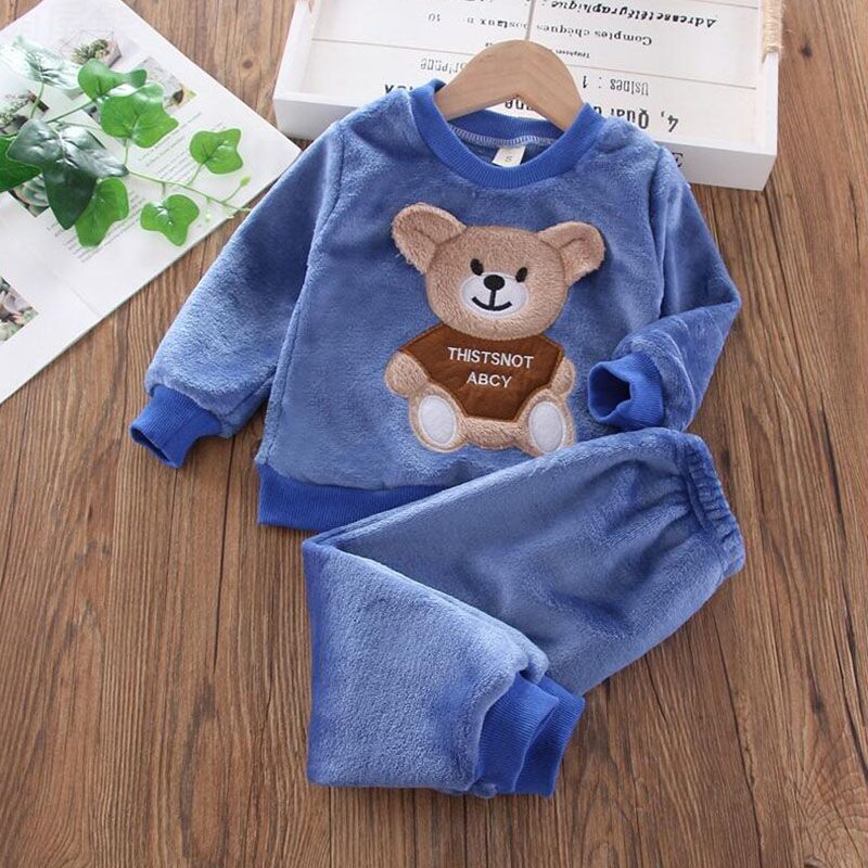 Unisex Clothing Set Hooded Outerwear Tops Pants 3PCS Outfits Kids Toddler Warm KilyClothing