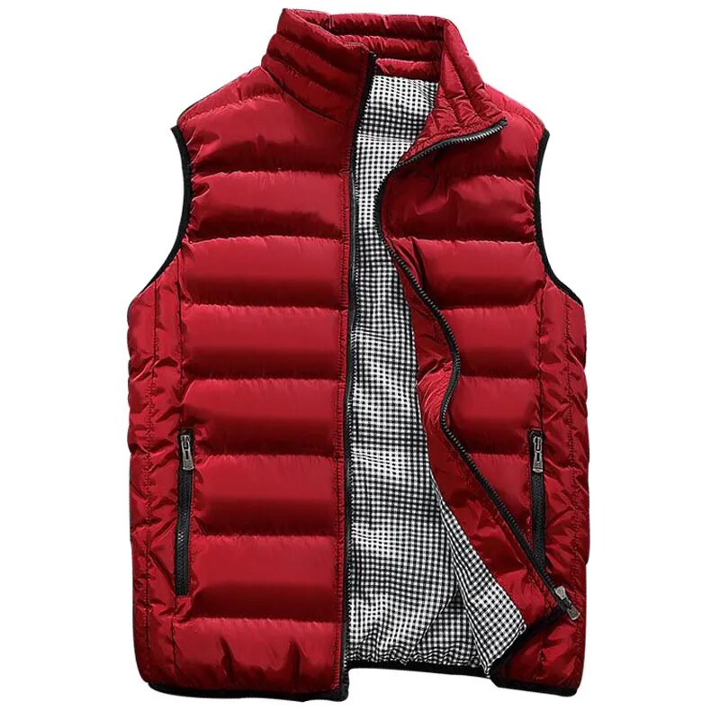 Mens Jacket Sleeveless Vest Winter Fashion Casual Slim Coat Brand Clothing Vests Cotton-Padded Men's Vest Men Waistcoat Big Size KilyClothing