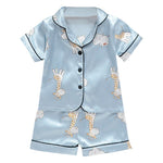 Toddler Silk Satin Pajamas Sleepwear Nightwear Suit Unisex KilyClothing