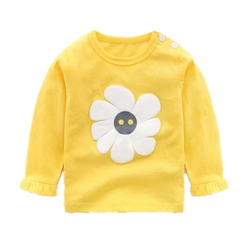 Toddler Girls Clothes Cotton Tops Children Cartoon Long Sleeve Girl Kids T-shirt unisex KilyClothing