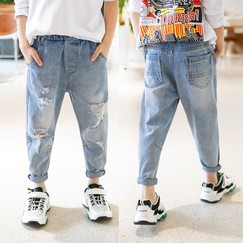 Boys Jeans Denim Trousers Kids Clothes Children Clothes Spring Young Boy Straight Cowboy Trousers Casual Pants 4-11 Years KilyClothing