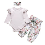 Sets Fashion Toddler Outfits Long Sleeve Tops Flower Pants Headband Cute 3Pcs Newborn Infant Clothing KilyClothing