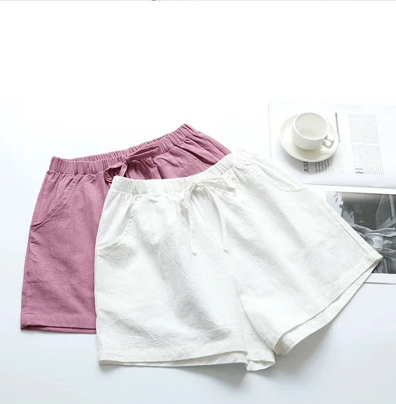 Cotton Linen Shorts Woman Basic Short Pants Mini Trousers Trafic Fashion High Waist Bottom for Teen Girls Summer Plus Size KilyClothing