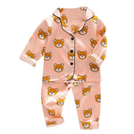 Toddler Silk Satin Pajamas Sleepwear Nightwear Suit Unisex KilyClothing