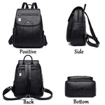 7 Color Women Soft Leather Backpacks Vintage Female Shoulder Bags KilyClothing