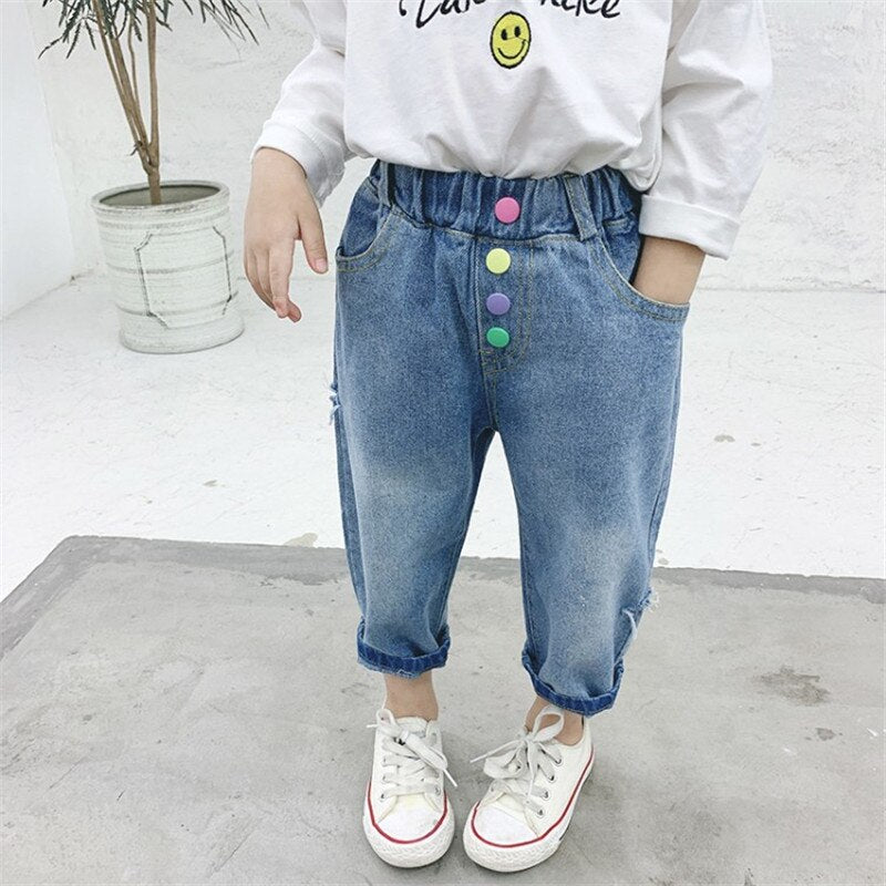 Jeans For Girls Elegant Bow Cute Denim Pants for 7-12 years, Sweet Bowknot Stretch Lovely Spring Child Trousers Toddler Kid Baby Steetwear KilyClothing