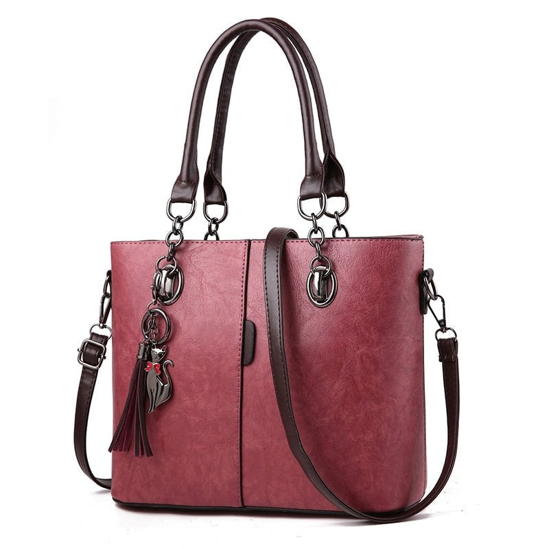 Crossbody Solid Shoulder Bag Leather Handbag KilyClothing
