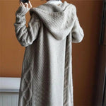 Sweater women European style long coat sweaters fashion women long cardigan knitted women sweater with cap KilyClothing