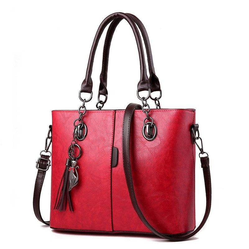 Crossbody Solid Shoulder Bag Leather Handbag KilyClothing