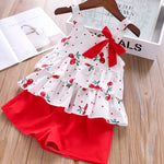 Girl Big Bow T-shirt+ Shorts Children Clothing Set KilyClothing