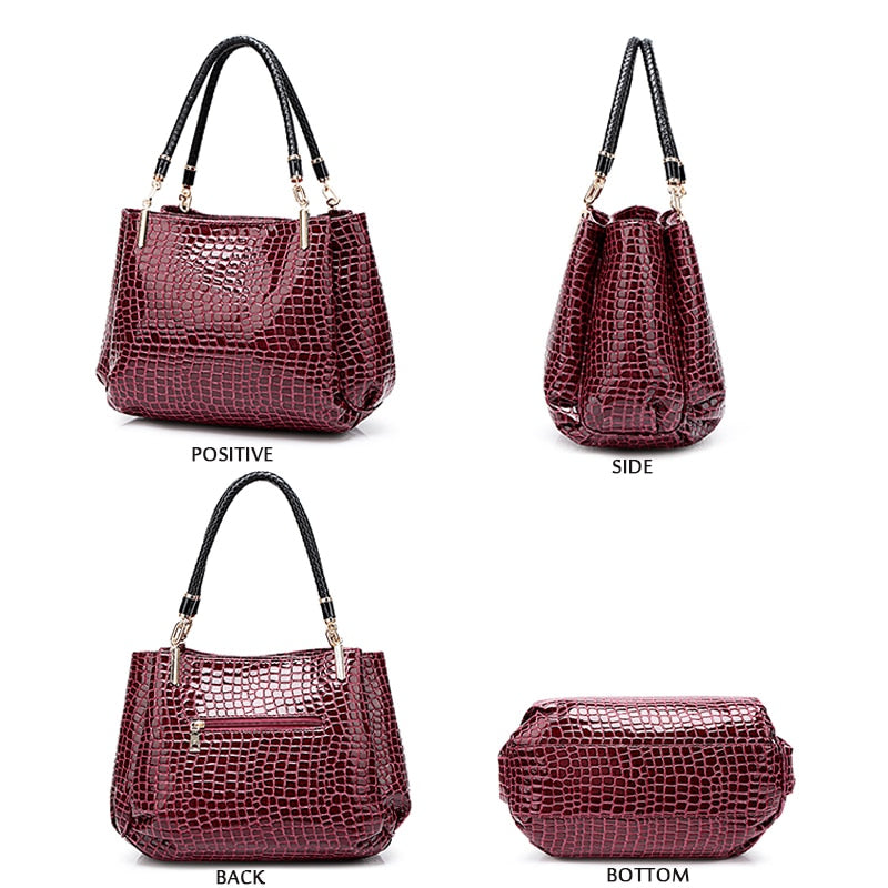 Fashion Alligator Casual Tote Shoulder bags Top-handle Bags Crocodile Pattern KilyClothing