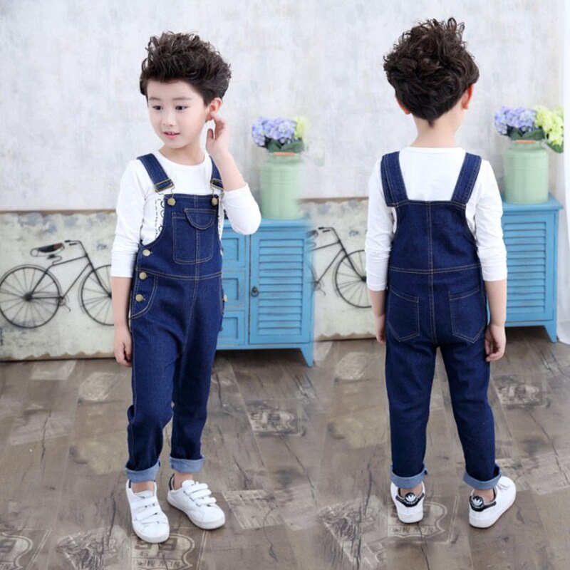 Kids Denim Overalls for Teenagers Spring Jeans Dungarees Girls Pocket Jumpsuit Children Boys Pants For Age 4 5 7 9 11 13 Years KilyClothing