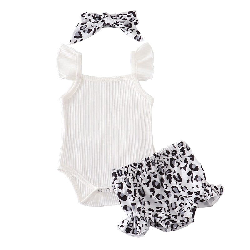 Baby Girl Set Fashion Newborn Infant Knitting Cotton Ruffles Romper Shorts KilyClothing