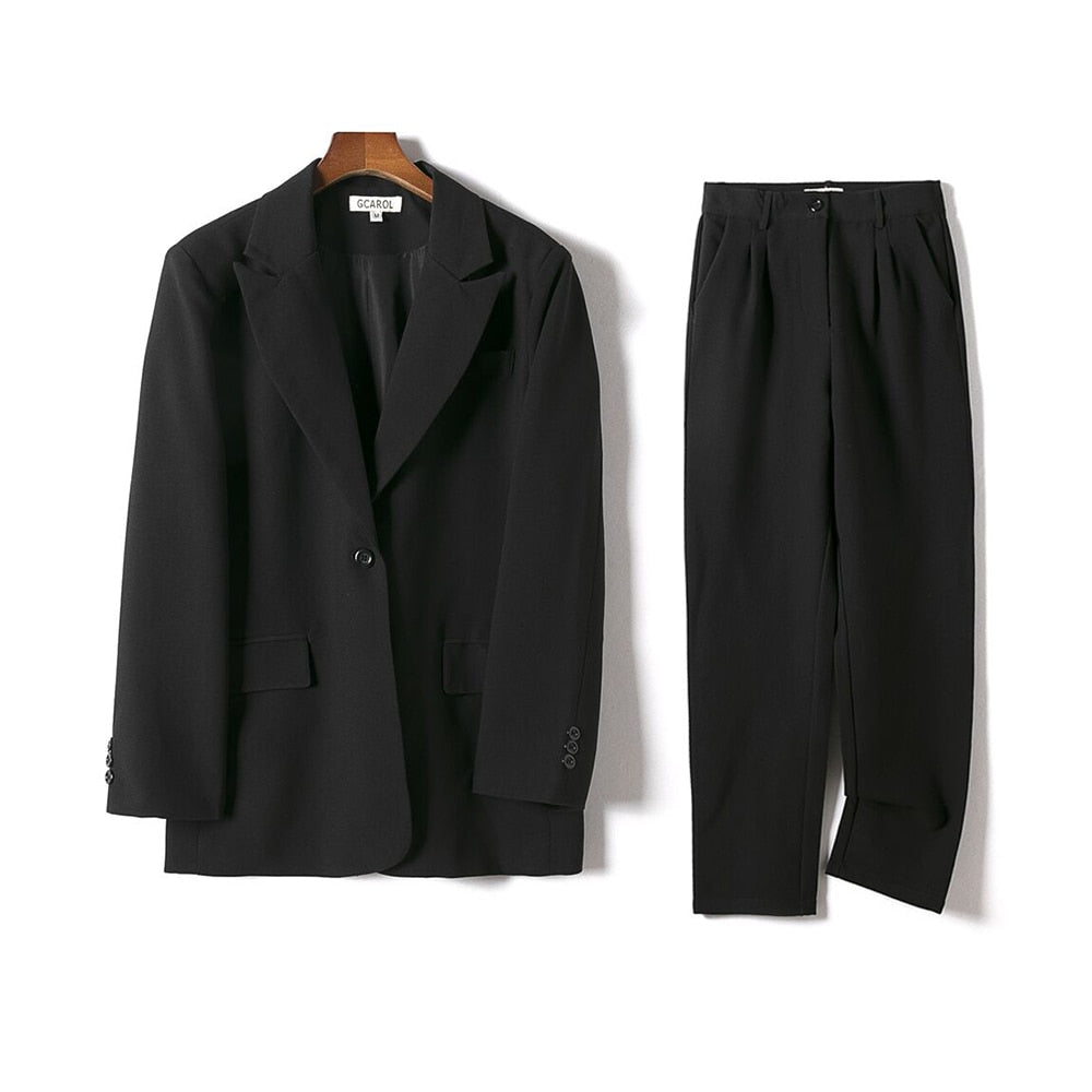 Blazer And Guard Pants Sets Two Pieces OL Single Breasted Jacket Formal Suit KilyClothing